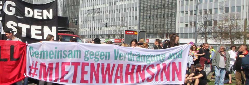Wir machen mit bei der berlinweiten Demonstration: Gemeinsam gegen Verdrängung und #Mietenwahnsinn. Am 14. April 2018, ab 14 Uhr ab Potsdamer Platz.